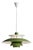 Danish Modern Green Pendant Light, Mid Century Layered Ceiling Lamp, Brass Scandinavian Hanging Light, Retro Dining Room Fixture For Sale