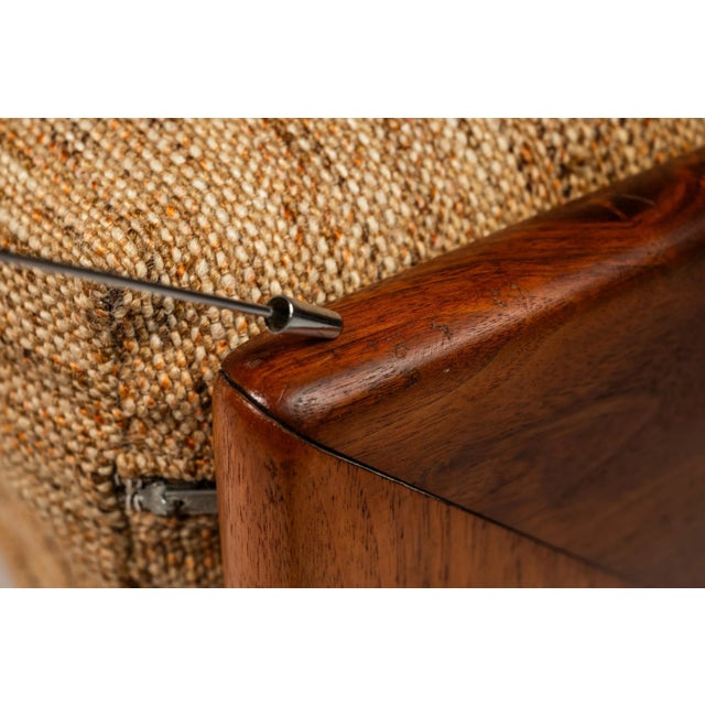 Wood Early Low Profile Lounge Chair & Ottoman Set by Adrian Pearsall for Craft Associates in Original Tweed Fabric, Usa, Circa 1960s For Sale - Image 7 of 12