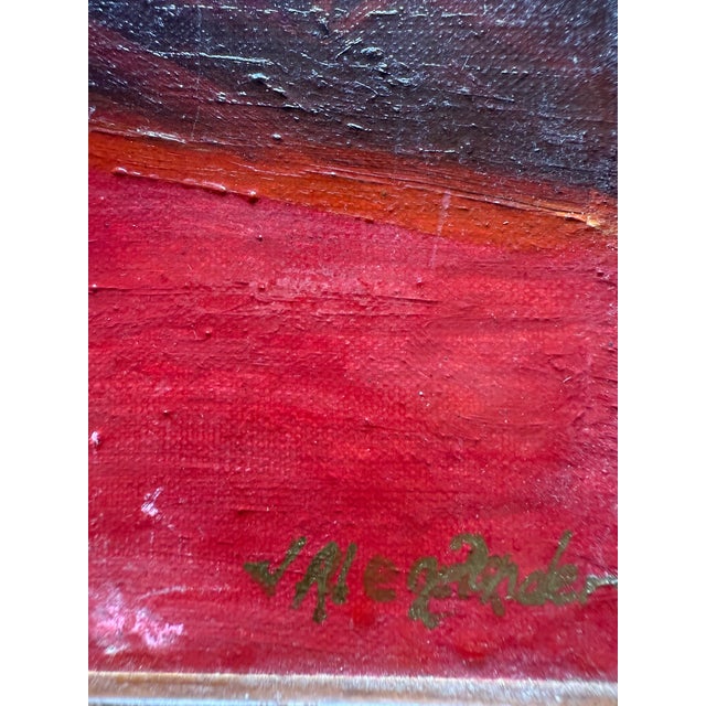 Still Life of Pink Orchids in a Blue Vase, Oil Painting For Sale - Image 9 of 10