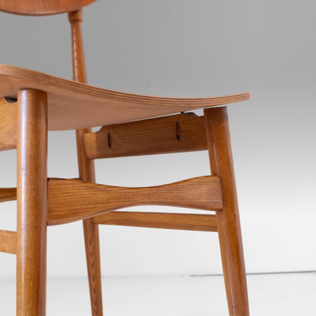 Scandinavian Wood Dining Chairs in the the style of Hans J. Wegner, 1960s, Set of 4 For Sale - Image 9 of 14