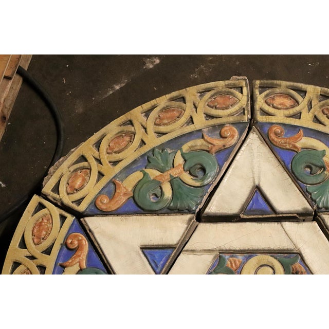This polychrome terra cotta frieze is one of a group of pieces we reclaimed from a 1926 synagogue in Philadelphia. This...