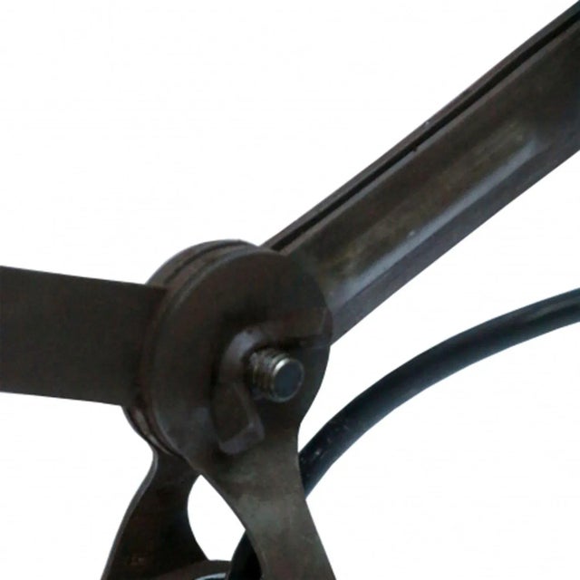 Metal Industrial Black Enamel & Steel Scissor Lamp, 1950s For Sale - Image 7 of 10