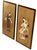 Stunning pair of vintage Japanese painted panels depicts Samurai and Bijin (young beautiful woman). Signed by artist....