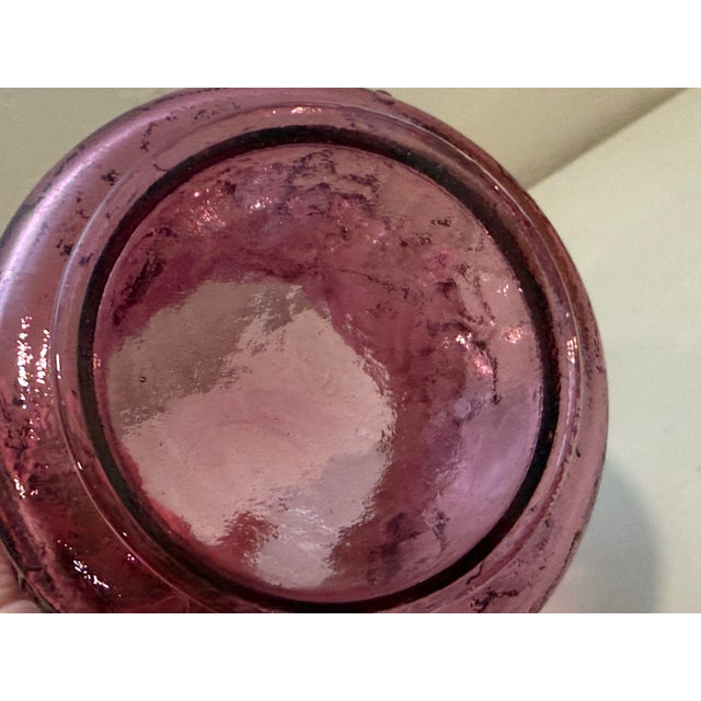 1980s 1980s Fenton Art Glass Country Cranberry Purple Basket With Grapes and Leaves For Sale - Image 5 of 12