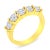 Contemporary 14K Yellow Gold Plated .925 Sterling Silver 1 1/2 Cttw Shared Prong Set Brilliant Round-Cut Diamond, Size 6 For Sale - Image 3 of 6