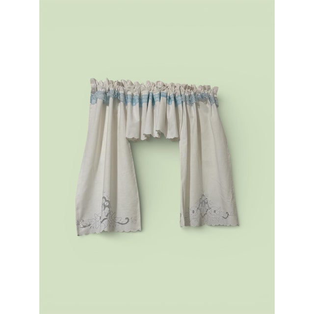 Textile Upcycled Cafe Curtains Set of 3 Pieces Handmade New For Sale - Image 7 of 10