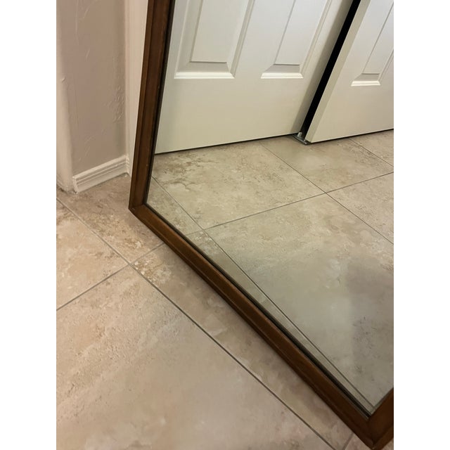 Wood 1960s Broyhill Sculptra Mid Century Modern Walnut Framed Wall Mirror For Sale - Image 7 of 12