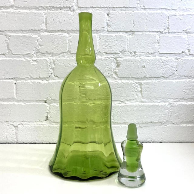 Mid-Century Modern Vintage Jp Myers Hand Blown Art Glass, Blenko Decanter For Sale - Image 3 of 7