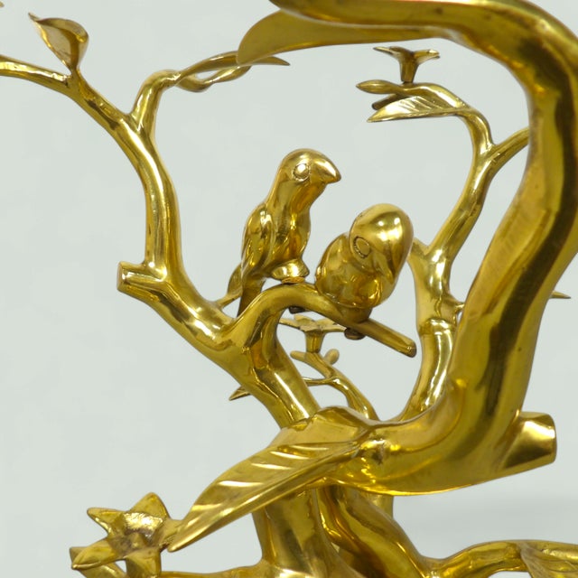 Bird Side Table in Brass with Glass Top by Willy Daro, 1970s For Sale - Image 9 of 9