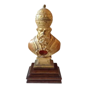 Carved Italian Pope With Original Gilding