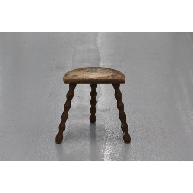 Small Wooden Stool, 1950s For Sale - Image 11 of 11