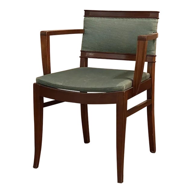 Mid-Century Mahogany Armchair by De Coene For Sale