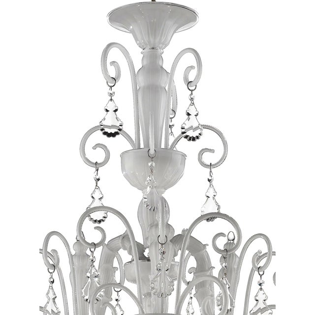 Venetian Modern White Ca Rezzonico with Curls Murano Glass Chandelier by Simoeng For Sale - Image 4 of 8