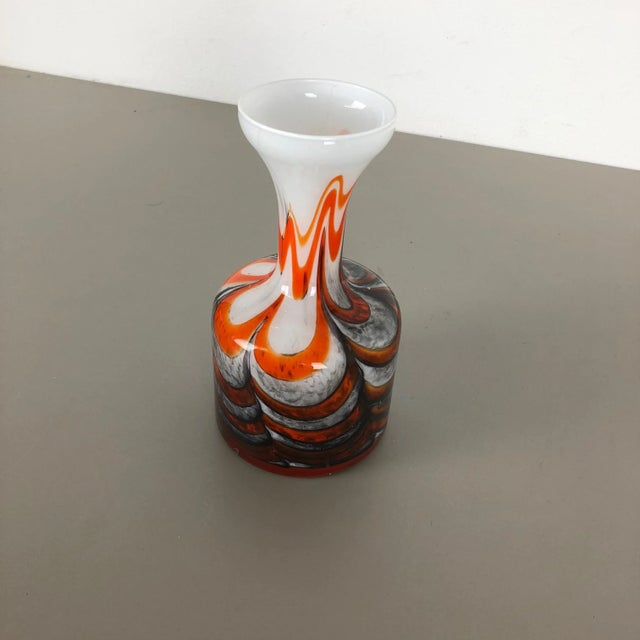 Large Vintage Pop Art Multi-Color Vase from Opaline Florence, Italy, 1970s For Sale - Image 3 of 11