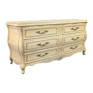 Prince Howard French Provincial Hollywood Regency Vintage White Dresser Credenza For Sale