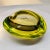 Rare Ashtray in Uranium Murano Glass. Yellow-Green Colors. Uranium emits a Green Phosphorescence under Ultraviolet / UV...