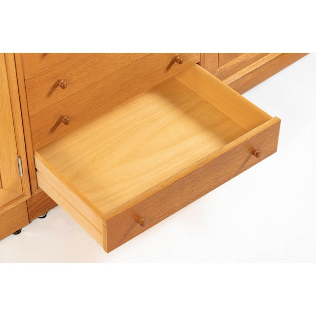 Danish Modern Oak Modular Wall Unit, Mid Century Bookcase Display Cabinet For Sale - Image 9 of 18