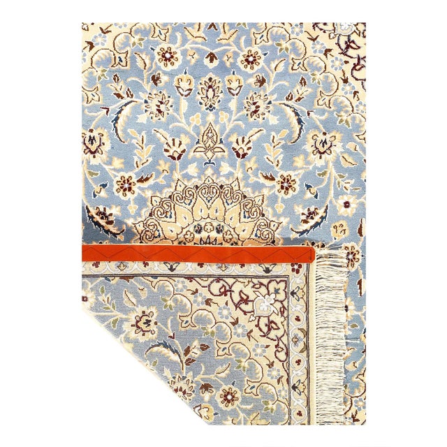 Traditional Pasargad DC Fine Hand Knotted Silk & Wool Nain Rug For Sale - Image 3 of 3