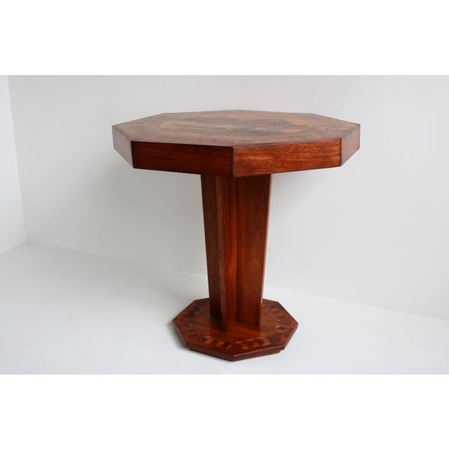 Vintage French Art Deco Octagonal Side Table, 1925 For Sale - Image 6 of 10