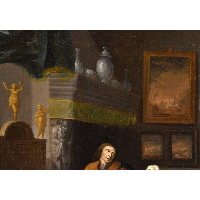 Follower of Gabriel Metsu, Lute Player, 1720, Oil on Canvas, Framed For Sale - Image 7 of 16