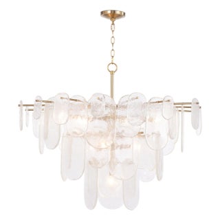 Regina Andrew Echo Glass Chandelier, Natural Brass For Sale