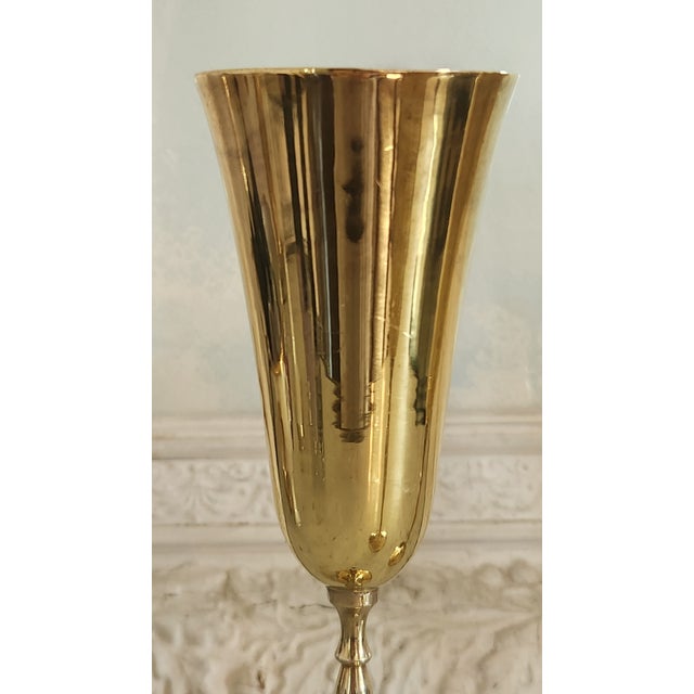 Vintage Indian Brass-Plated Tall Goblets, Set of 3 For Sale - Image 11 of 15