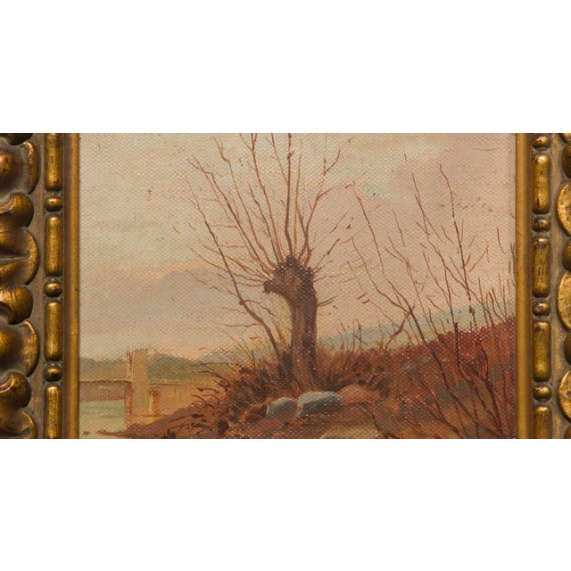 Emilio Borsa, 1920s, Oil on Canvas & Walnut, Framed For Sale - Image 3 of 8