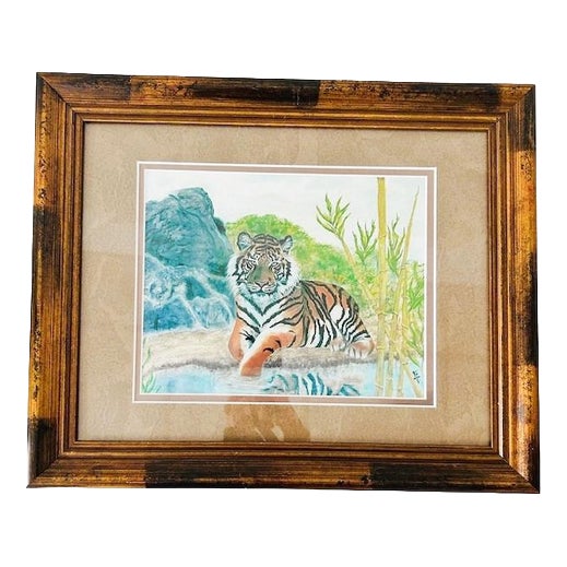 Corinne dell Aria, Tiger, 2000s, Pastel, Framed For Sale