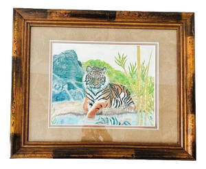 Corinne dell Aria, Tiger, 2000s, Pastel, Framed