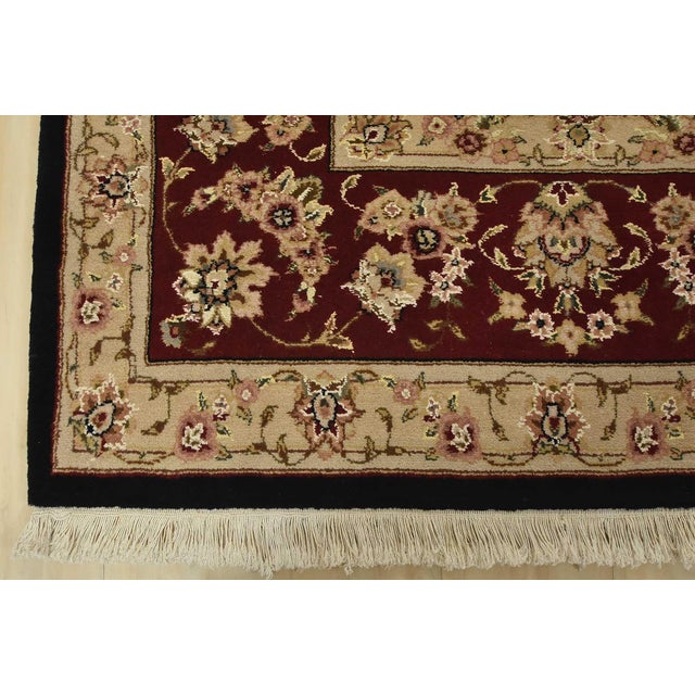Tabriz Rug 8’6” X 11’9” Black Wool/Silk Traditional Hand-Knotted Oriental Carpet For Sale - Image 12 of 15