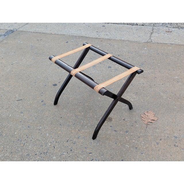 Mid 20th Century Vintage Dark Brown Luggage Rack For Sale - Image 5 of 7