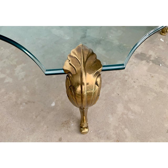 P E Guerin Brass Glass Floating Coffee Table For Sale - Image 9 of 9