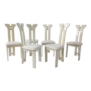 Set of 6 Post-Modern Pierre Cardin Dining Chairs, Circa 1980s For Sale