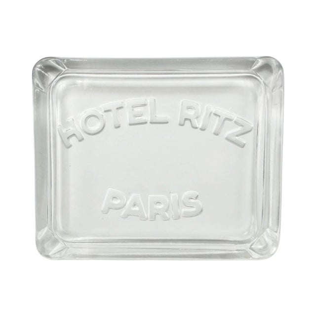 Glass Vintage Ritz Paris Hotel Glass Ashtray Dish Paris Franc For Sale - Image 7 of 7
