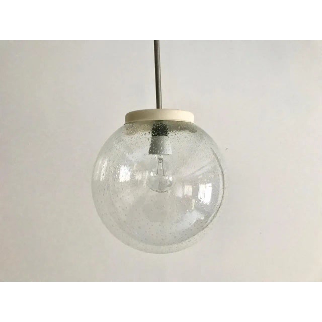 Mid-Century Glass Globe Pendant Lamp, 1970s For Sale - Image 4 of 4