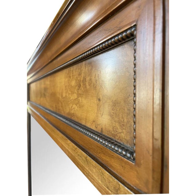 French Vintage Directoire Style Fruitwood Mirror For Sale - Image 3 of 4