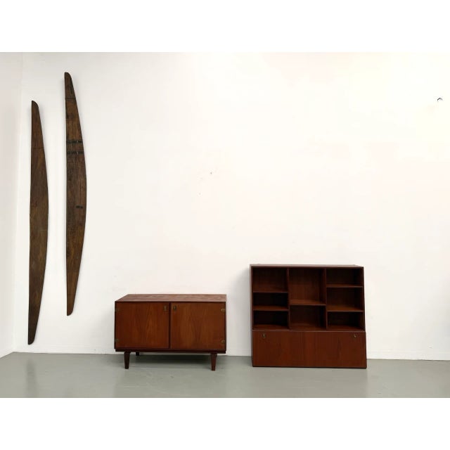 Bookcase Sideboard in Teak and Brass, 1960s For Sale - Image 12 of 18
