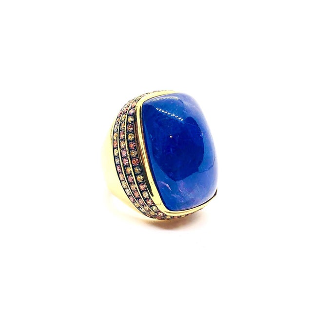 Bochic “Orient” Vintage Multi Sapphire & Tanzanite Ring Set 18K Gold & Silver For Sale - Image 13 of 13