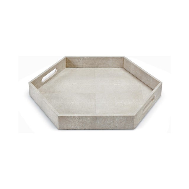 Not Yet Made - Made To Order Regina Andrew Shagreen Hex Tray in Ivory Grey For Sale - Image 5 of 5