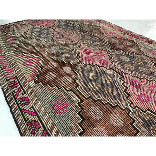 1960s Vintage Turkish Tribal Kilim Rug- 5′9″ × 10′2″ For Sale - Image 10 of 11