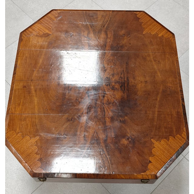Art Deco Octagonal Walnut Table, 1940s For Sale - Image 4 of 11