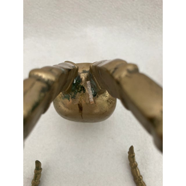 1980s Vintage 1980s Dolbi Cashier Solid Brass Ram Head Bookend Set African Ibex Antelope - a Pair For Sale - Image 5 of 6