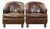 Set of Vintage Club Chairs in Cowhide Leather For Sale