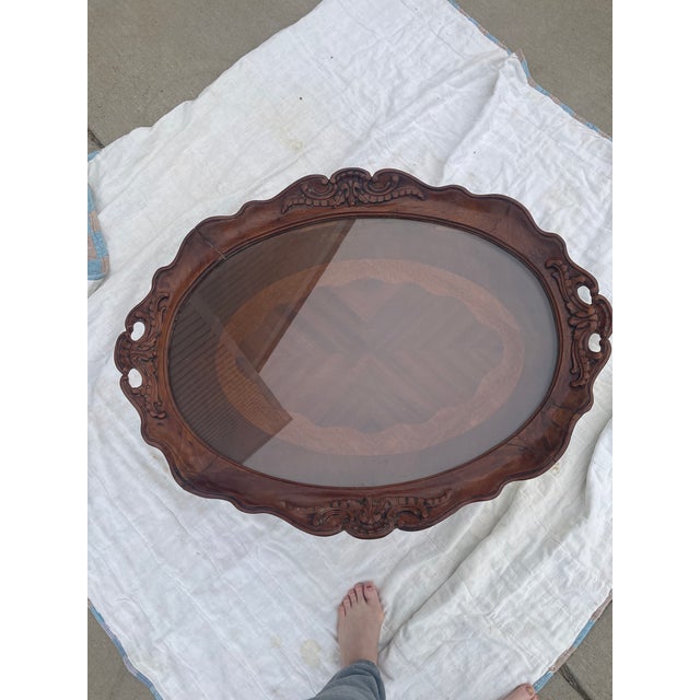 1930s Wooden Queen Anne Style Oval Side Table For Sale In Nashville - Image 6 of 16