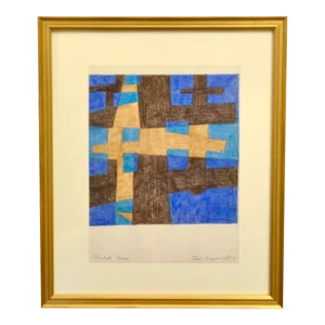Amalia Schulthess (1918 – 2021) Oil Pastel Painting 'Pentitente Crosses' 1956