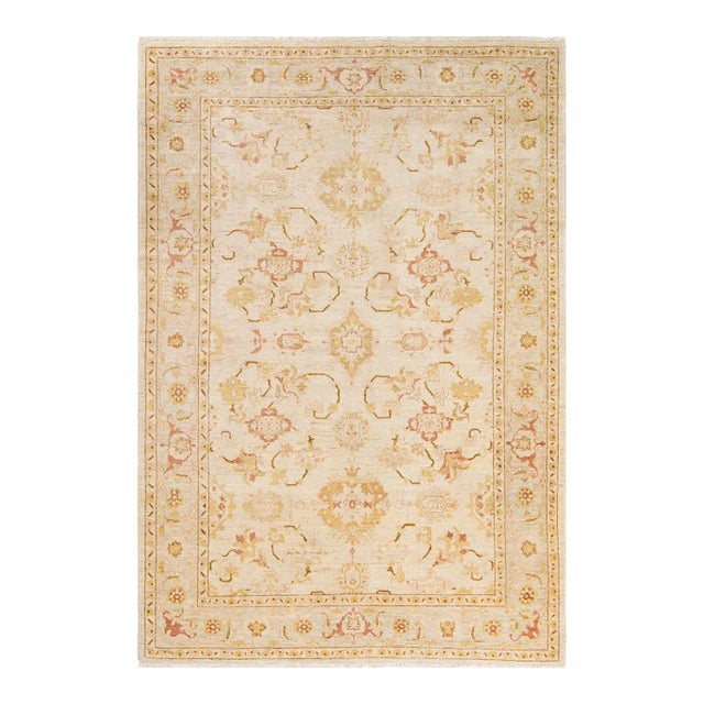 Vintage Traditional Hand Knotted Wool Area Rug, Sand - 6'3" X 9'0" For Sale - Image 9 of 9