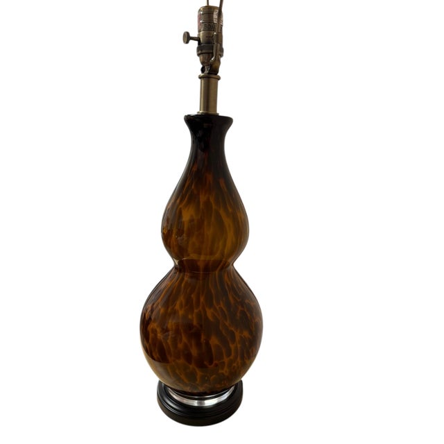 Bombay Blown Tortoise Art Glass Lamp For Sale - Image 9 of 15