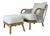 Made Goods Organic Modern Teak Tessa Lounge Chair and Ottoman For Sale