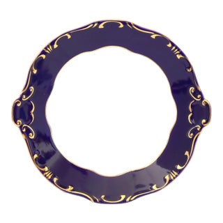 Pompadour III Cobalt & 18k Cake Plate For Sale