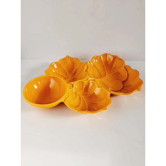 Mid Century Usa Pottery Chip & Dip Platter For Sale In New York - Image 6 of 11